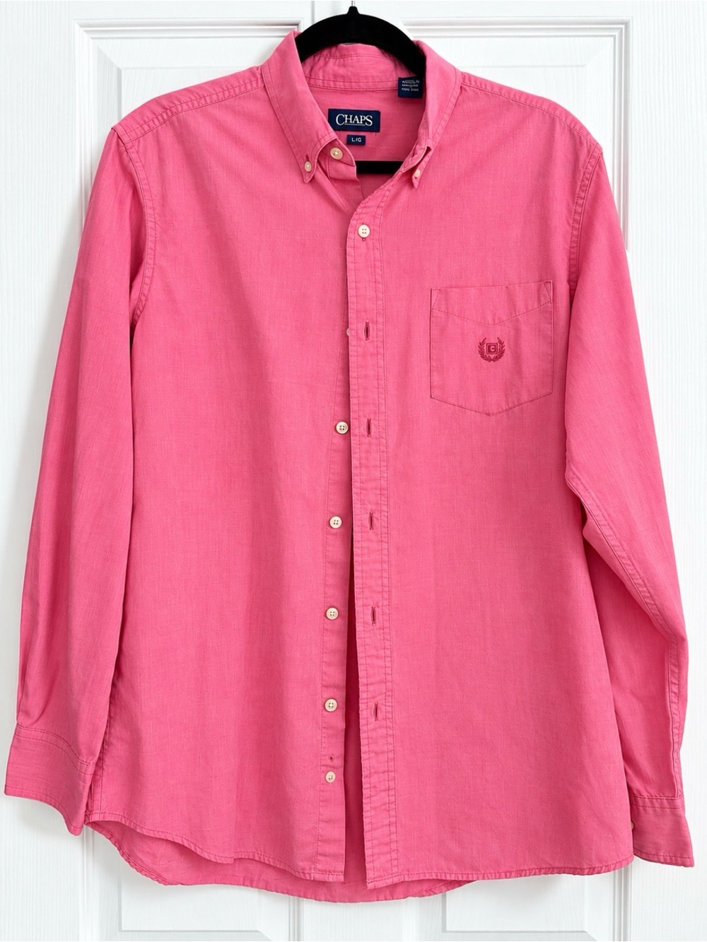 Chaps Men's Bright Pink Long-Sleeve Button-Down Shirt